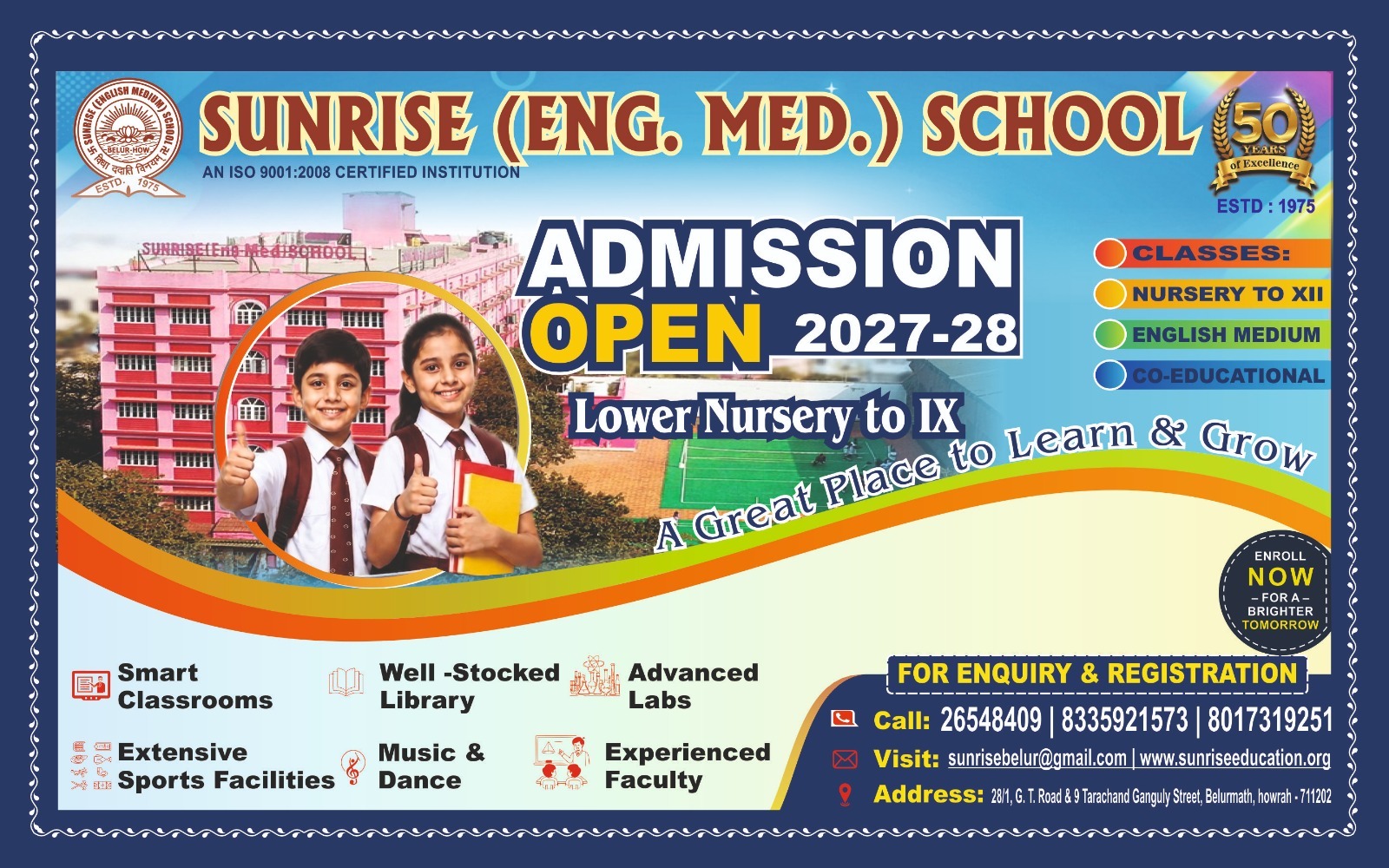 Sunrise English Medium School Admission Open 2027-28